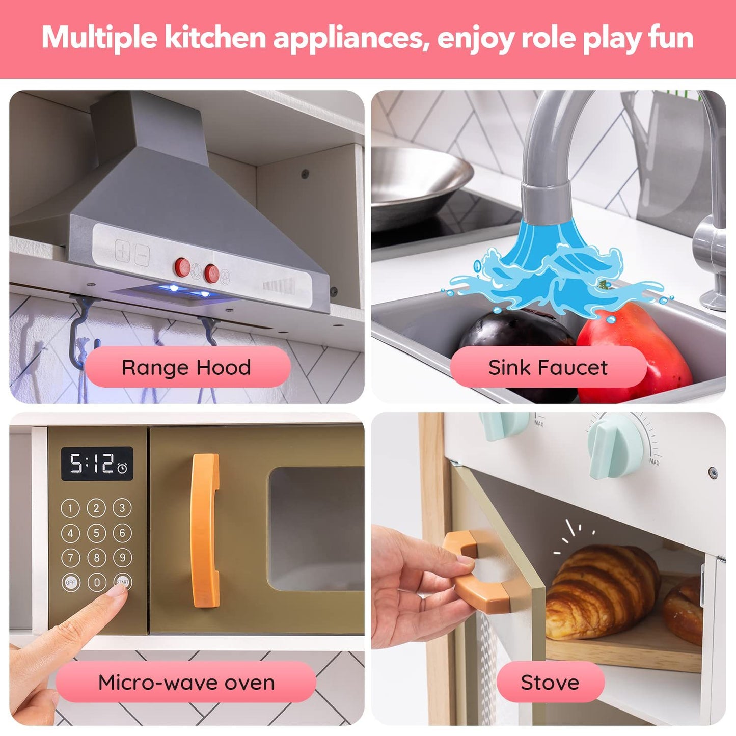 3D Wooden Kitchen Playset