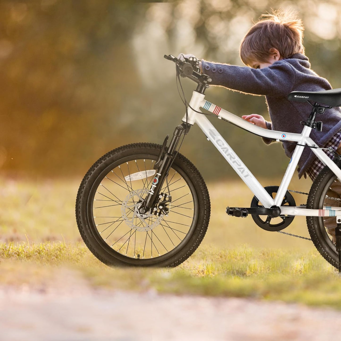 S20101 20 Inch Kids' Bike, Boys Girls Mountain Bike Ages 6-12, 7 Speed Teenager Children Kids' Bicycles, Front Suspension Disc Brake Rear V-Brake, High Steel Frame