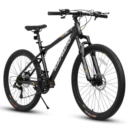 A26251 26-Inch Mountain Bike For Adults And Teenagers, High Carbon Steel Frame, Front And Rear Mechanical Disc Brakes, 21-Speed Gear System, 26x2.125 Tires