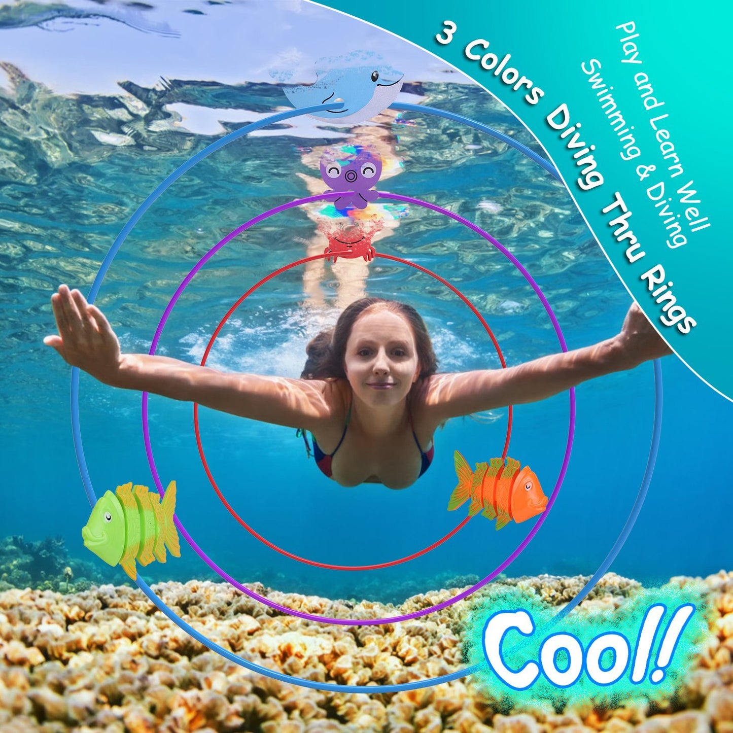 Set Of 24Pcs Diving,Swimming Pool Toys