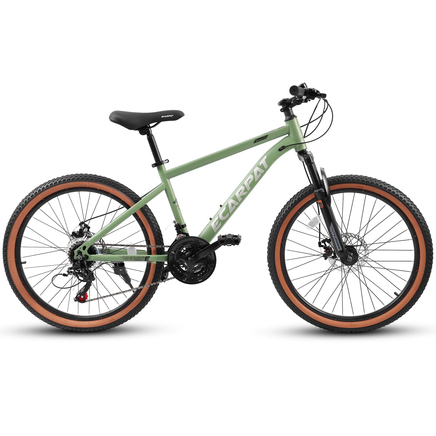 A27301 27.5 Inch Mountain Bike For Adults, Durable High Carbon Steel Frame, Disc Brakes, Stylish Brown Edge Tires, Ideal For Commuting And Outdoor Exploration