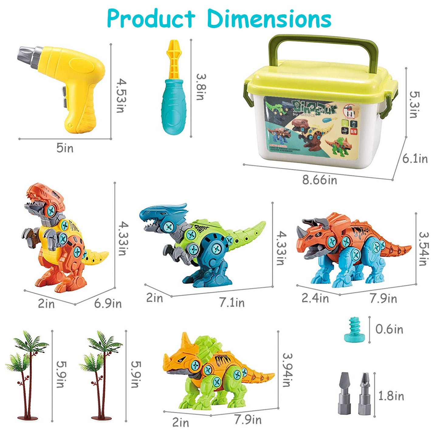 1Set Dinosaur Toy, DIY  With Electric Drill