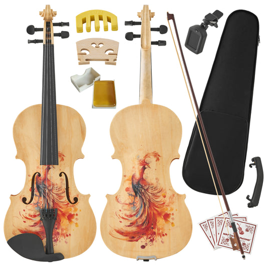 Professional 4/4 Full-Size Violin - Premium Sound, Durable & Lightweight Design With Complete Accessories, Exquisite Handcrafted Finish, Ideal Unique Gift For Musicians