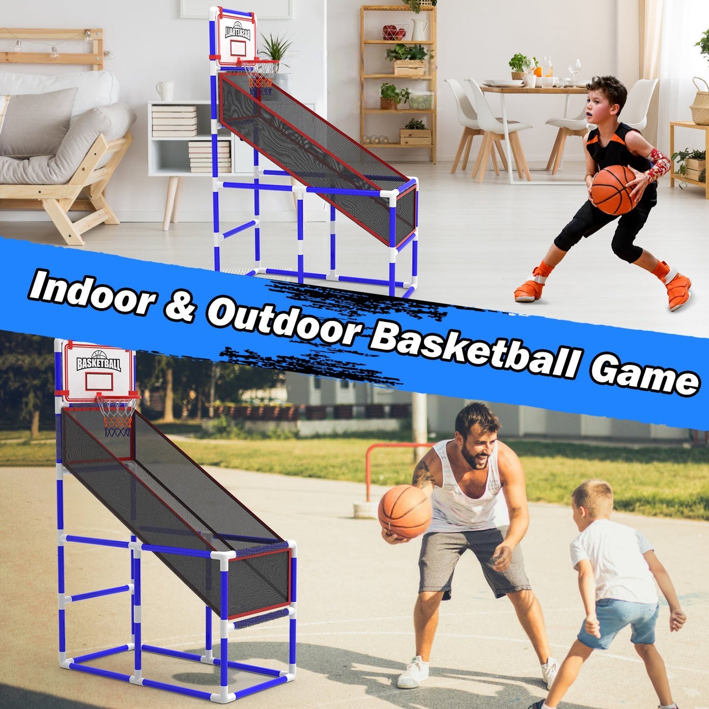 Kids Basketball Game Set With 2 Balls