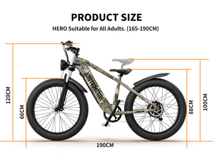 52V All-Terrain E-Bike  26x4.0 Fat Tire Electric Bike 20 AH Extended-Range Battery & Hydraulic Disc Brakes