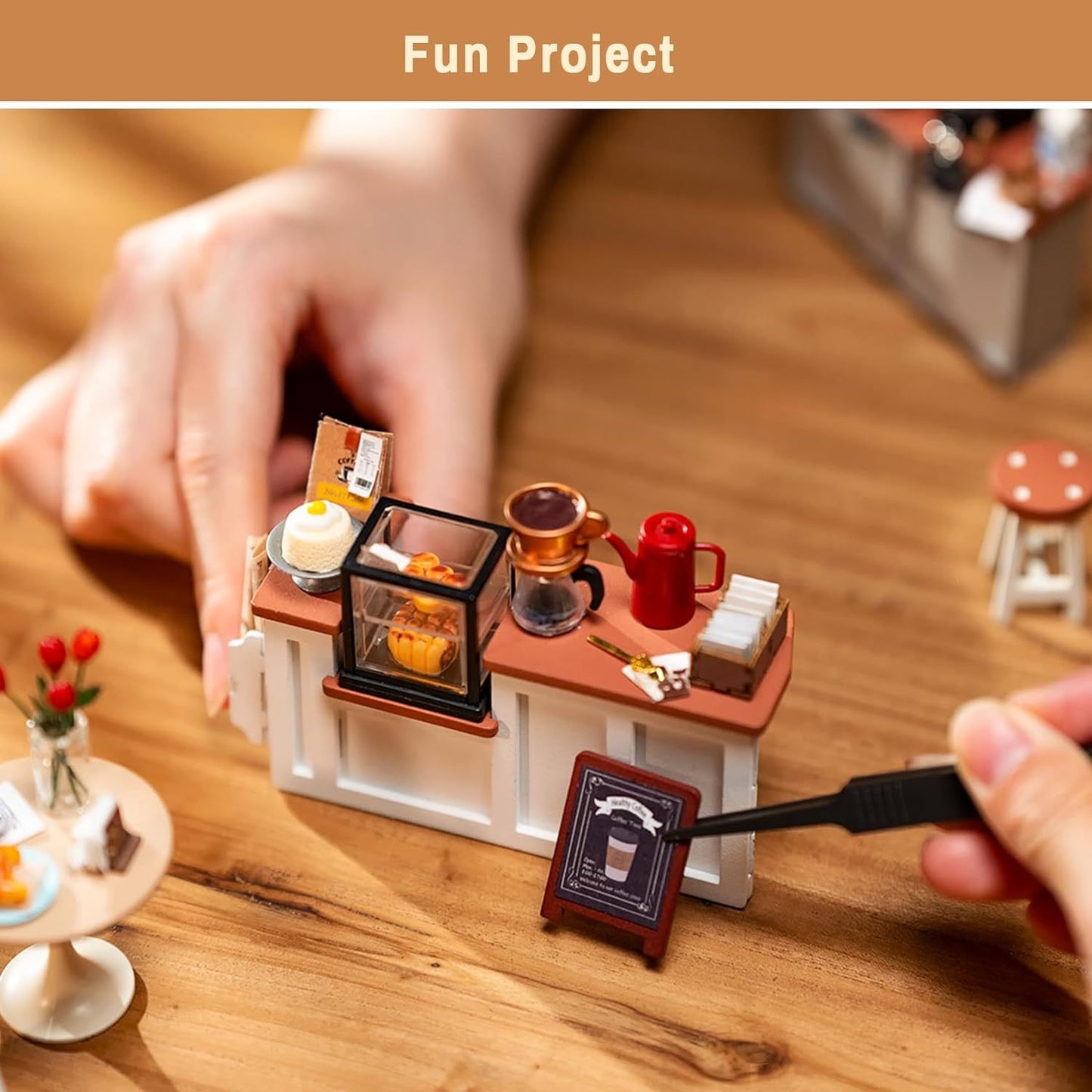 ROBOTIME Rolife Cafe Miniature House Kit (3D Wooden Model)