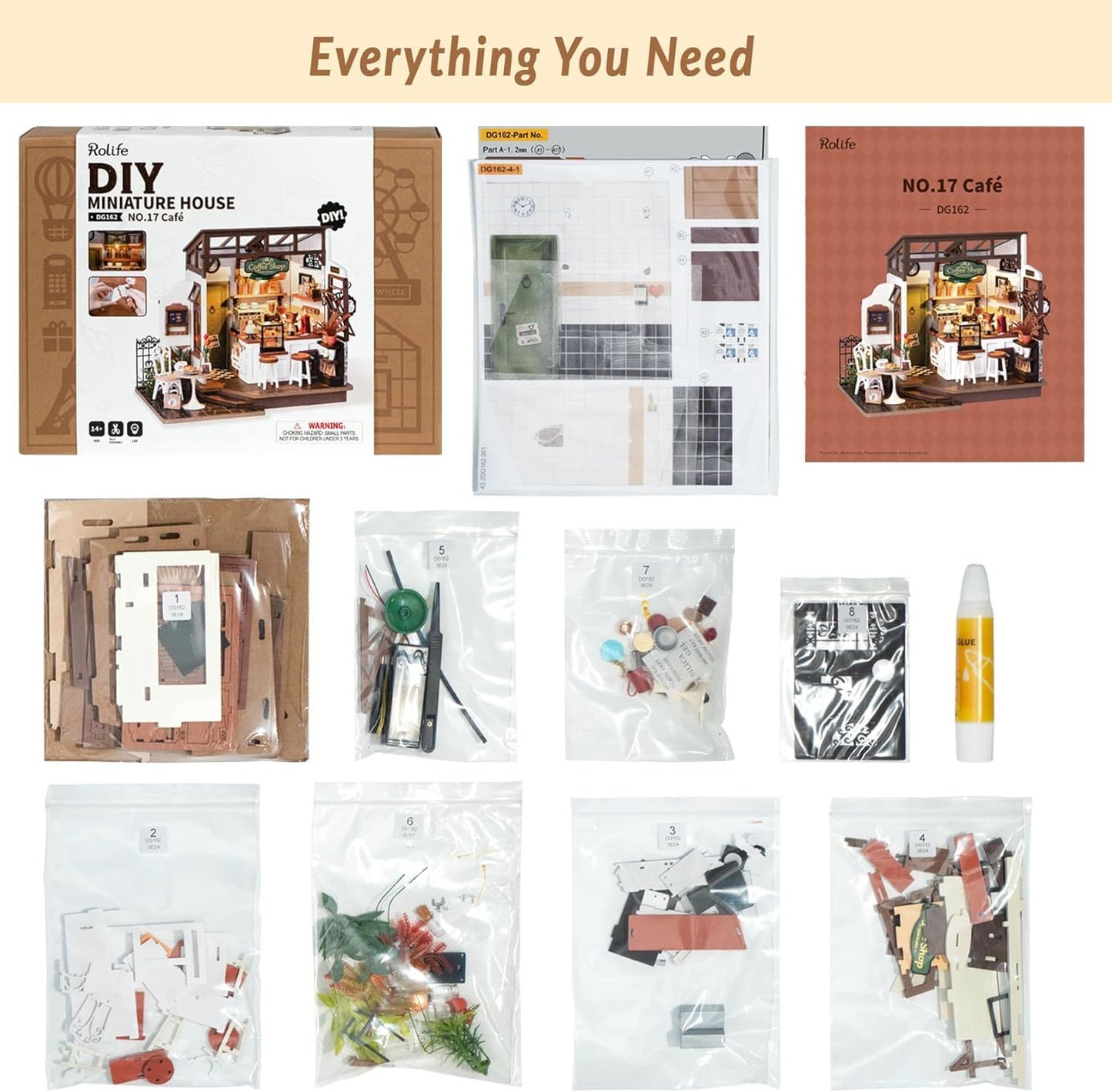 ROBOTIME Rolife Cafe Miniature House Kit (3D Wooden Model)