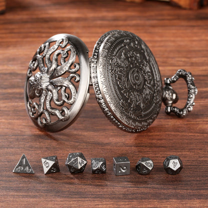 Thick Chain Octopus Symmetrical Pocket Watch Dice Set