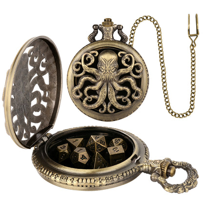 Thick Chain Octopus Symmetrical Pocket Watch Dice Set