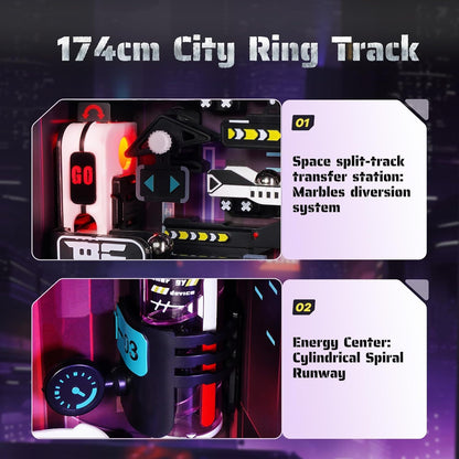 ROBOTIME 3D Puzzle Model Kit To Build Last City, Marble Run LED Glow In The Dark