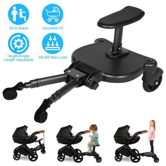 1Pc 2 In 1 Universal Stroller Board Sit & Stand Buggy Wheeled