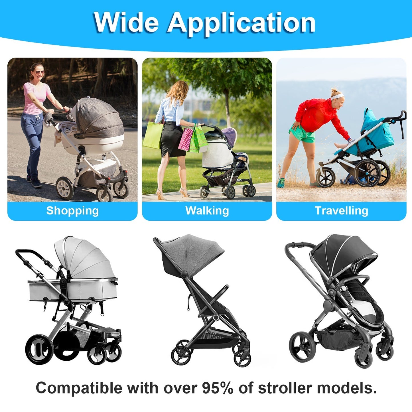 1Pc 2 In 1 Universal Stroller Board Sit & Stand Buggy Wheeled