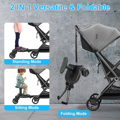 1Pc 2 In 1 Universal Stroller Board Sit & Stand Buggy Wheeled
