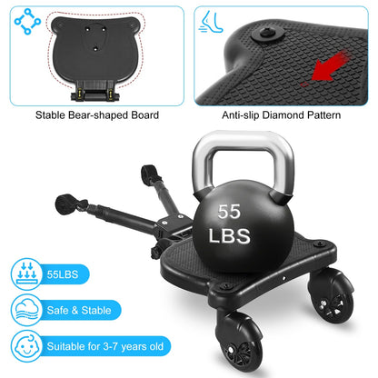 1Pc 2 In 1 Universal Stroller Board Sit & Stand Buggy Wheeled