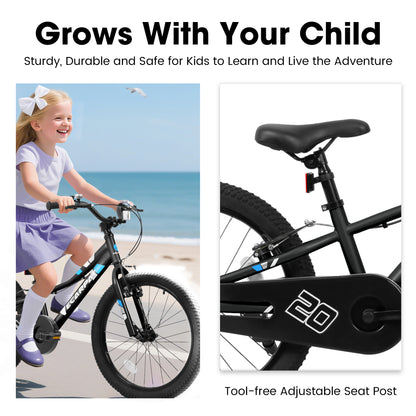 A20117 Kids' Bike 20 Inch Wheels, 1-Speed Boys Girls Child Bicycles For 4-7Years, Front V Brake, Rear Holding Brake