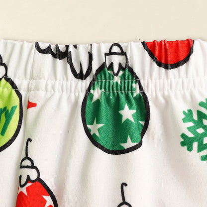 Toddler Baby Girls Christmas Clothes, Long Sleeve Heart Print Set