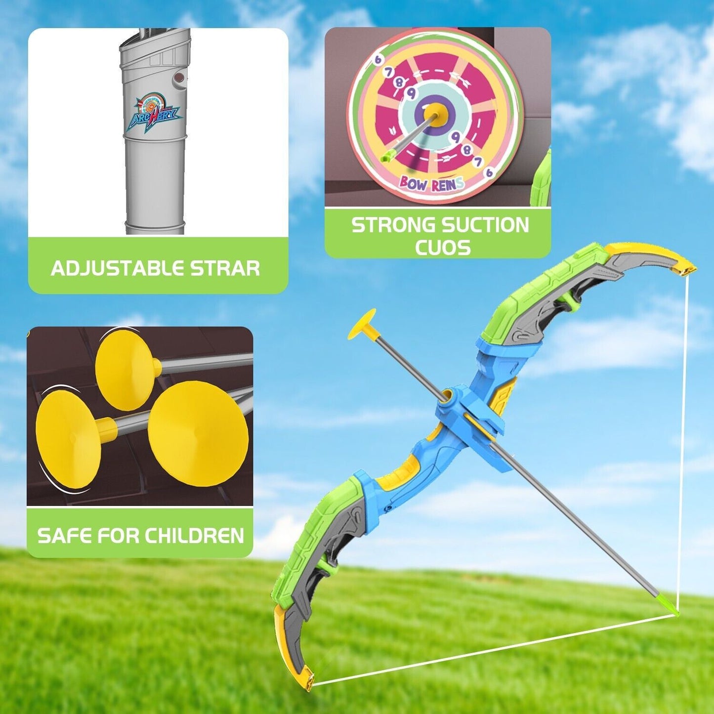 Bow & Arrow Toy Set, LED-lit Archery Toy