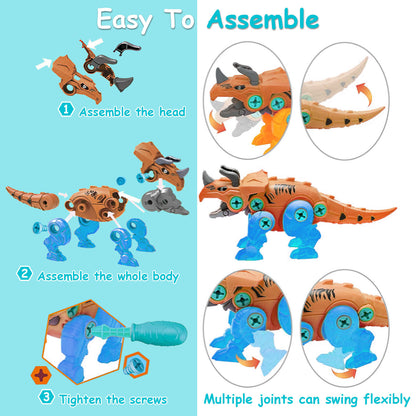 1Set Dinosaur Toy, DIY  With Electric Drill