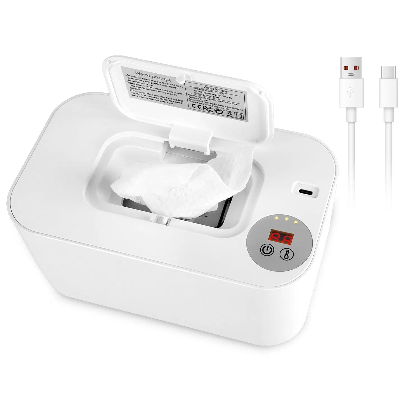Baby Wipe Warmer With 3 Temperature Settings Type-C