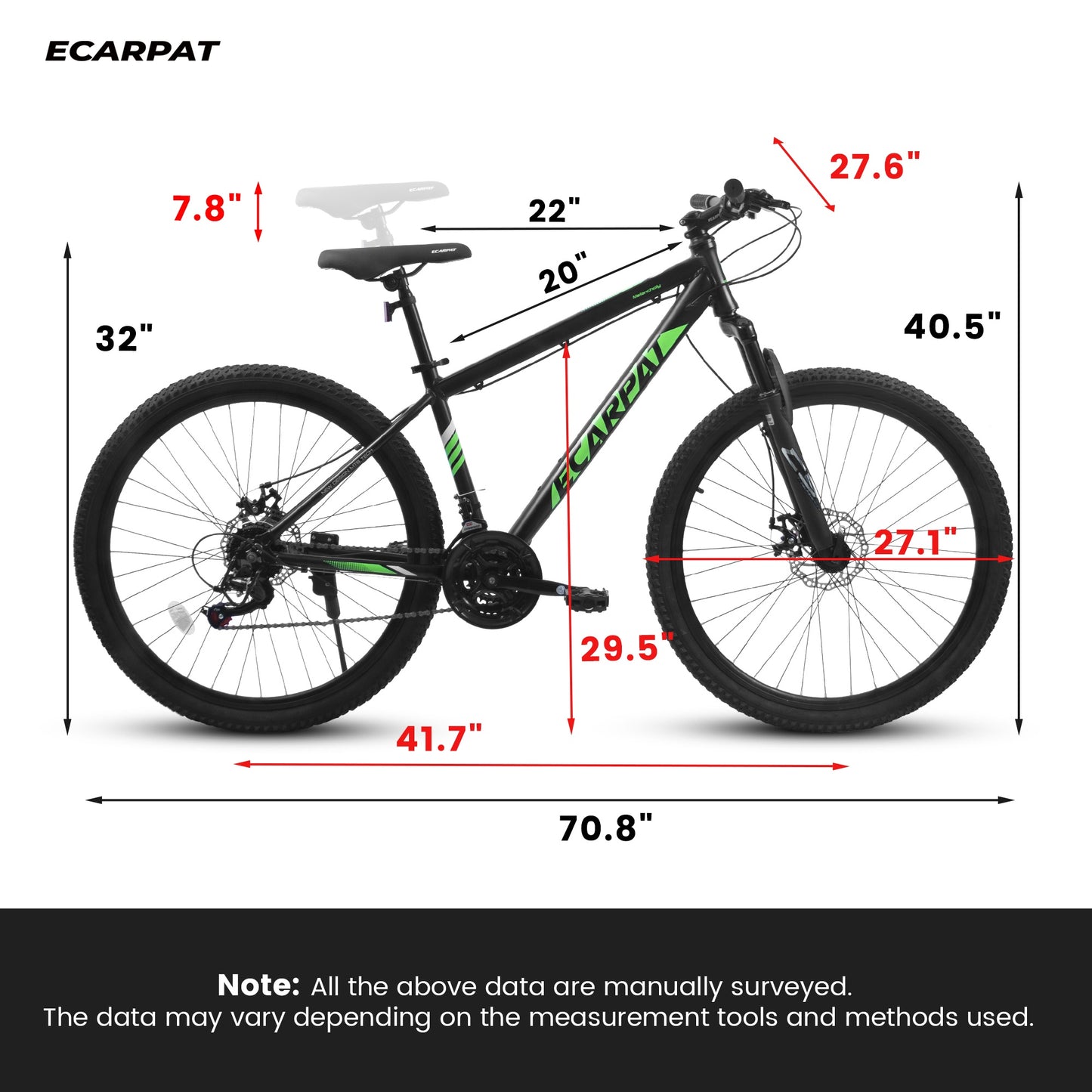 A27366 27 Inch Mountain Bike 21 Speed, Suspension Fork, Aluminum Frame Disc Brake, Mountain Biking For Both Men And Women.