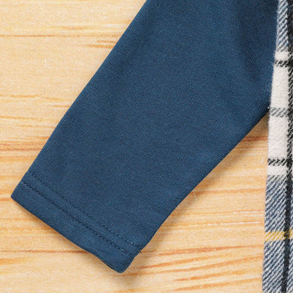 Toddler Baby Boy Clothes Plaid Long Sleeve Hoodie Sweatshirt & Pants 2pcs Boys Outfit Set