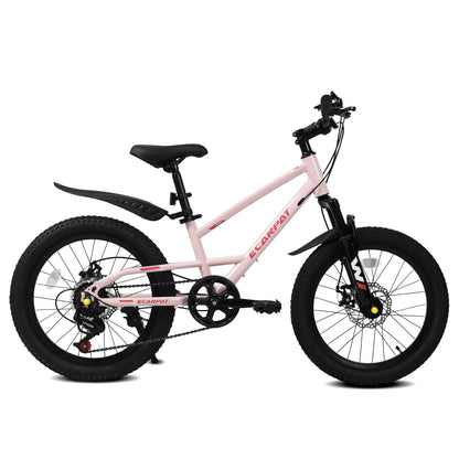20 Inch Mountain Kids Bike For Boys & Girls, Ages 6-12, 7-Speed With Front Suspension