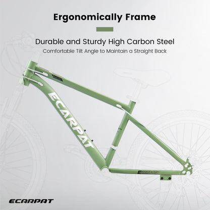 A24301 24 Inch Mountain Bike For Teenagers, High Carbon Steel Frame, Disc Brakes, Durable Design, Brown Edge Tires, Ideal For School Commuting