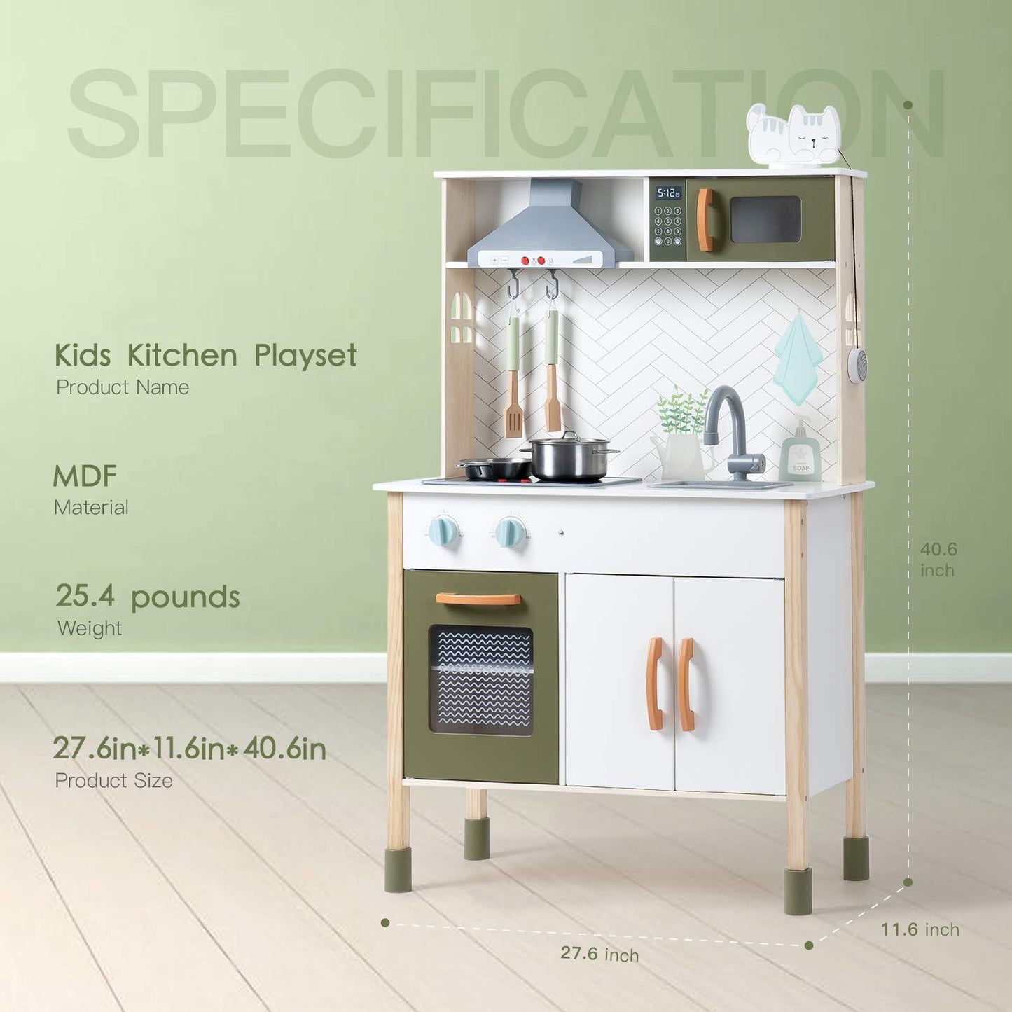 3D Wooden Kitchen Playset