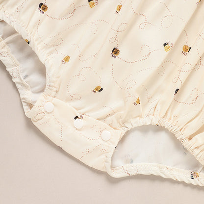 Baby Girl Honeybee Bubble Romper - 1st Bee Day Romper, Infant Bee Birthday Outfit, Cute Bee Romper For Baby