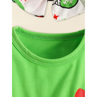 Toddler Baby Girls Christmas Clothes, Long Sleeve Heart Print Set