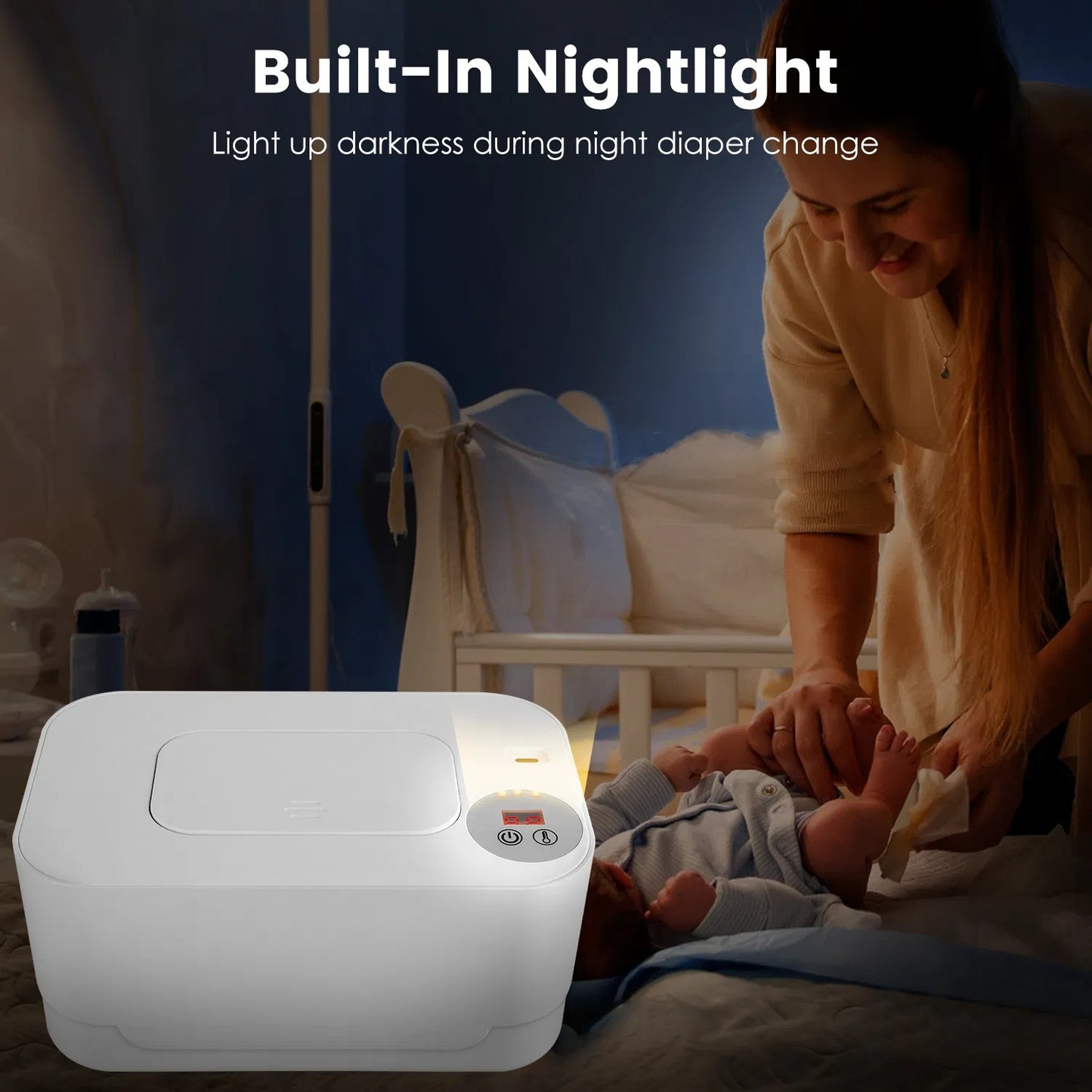 Baby Wipe Warmer With 3 Temperature Settings Type-C