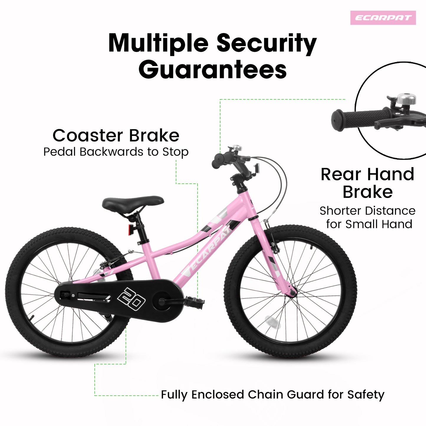 A20117 Kids' Bike 20 Inch Wheels, 1-Speed Boys Girls Child Bicycles For 4-7Years, Front V Brake, Rear Holding Brake