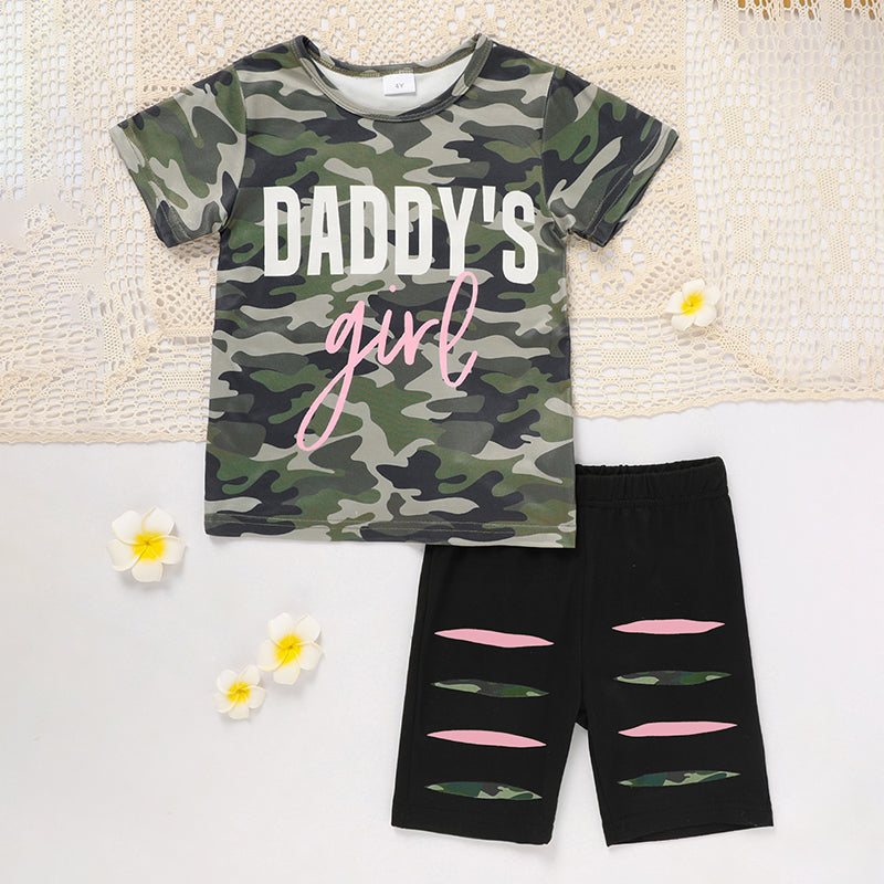 Toddler Girl 'Daddy's Girl' Father's Day Outfit Cute Letter Print Top & Coordinating Pants Set