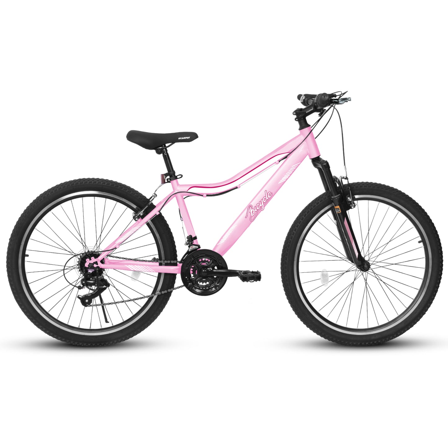 A26208D Mountain Bike 24 26 Inch, High-Density Carbon Steel Frame, 21 Speed, Front Suspension, Dual V-Brakes, Pre-Assembled For Men Women Teens