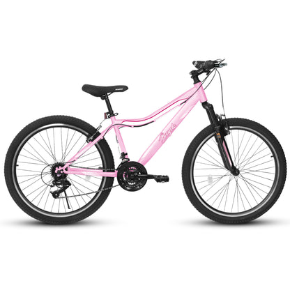 A26208D Mountain Bike 24 26 Inch, High-Density Carbon Steel Frame, 21 Speed, Front Suspension, Dual V-Brakes, Pre-Assembled For Men Women Teens