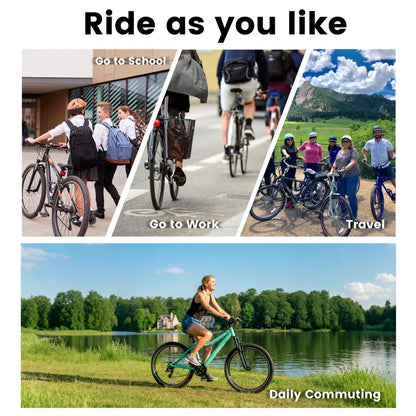 A26208D Mountain Bike 24 26 Inch, High-Density Carbon Steel Frame, 21 Speed, Front Suspension, Dual V-Brakes, Pre-Assembled For Men Women Teens