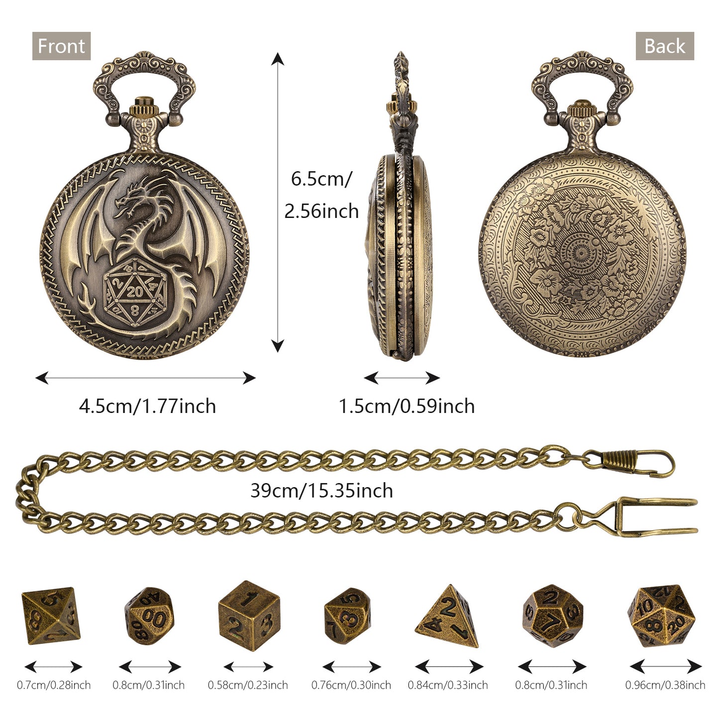 Creative Thick Chain Pocket Watch Set