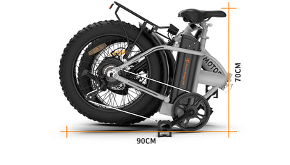 20x4.0 Inch Foldable Fat Tire Electric Bike 48V 12.5AH Extended Range Dual Disc Brakes  Fenders