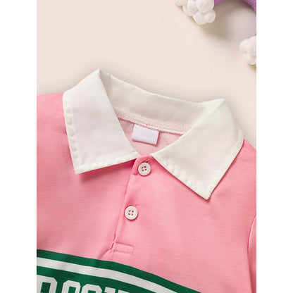 Toddler Girls 2 Piece Outfit Colorblock Letter Graphic Print Sweatshirt And Pleated Skirt Set