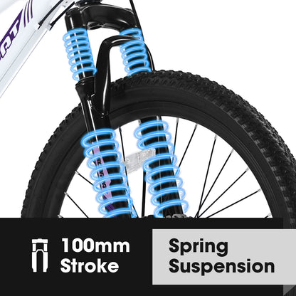 S26103 26 Inch Mountain Bike For Teenagers Girls Women, Shimano 21 Speeds With Dual Disc Brakes And 100mm Front Suspension
