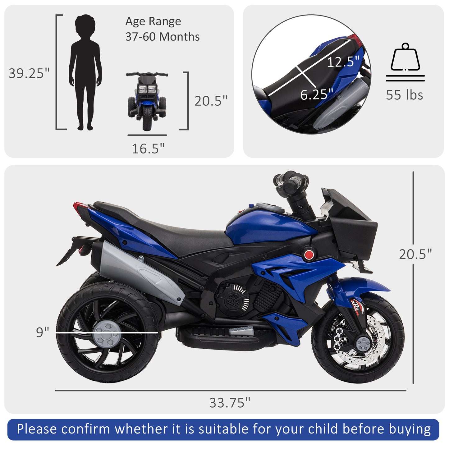 Electric Motorbike For Kids 6V Ride-On Motorcycle