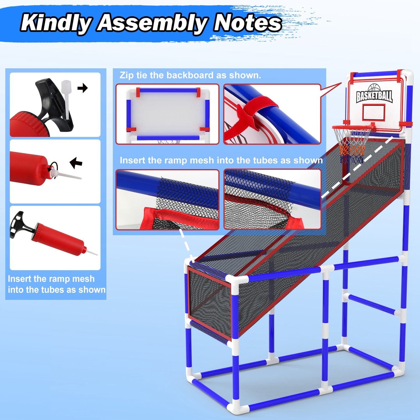 Kids Basketball Game Set With 2 Balls