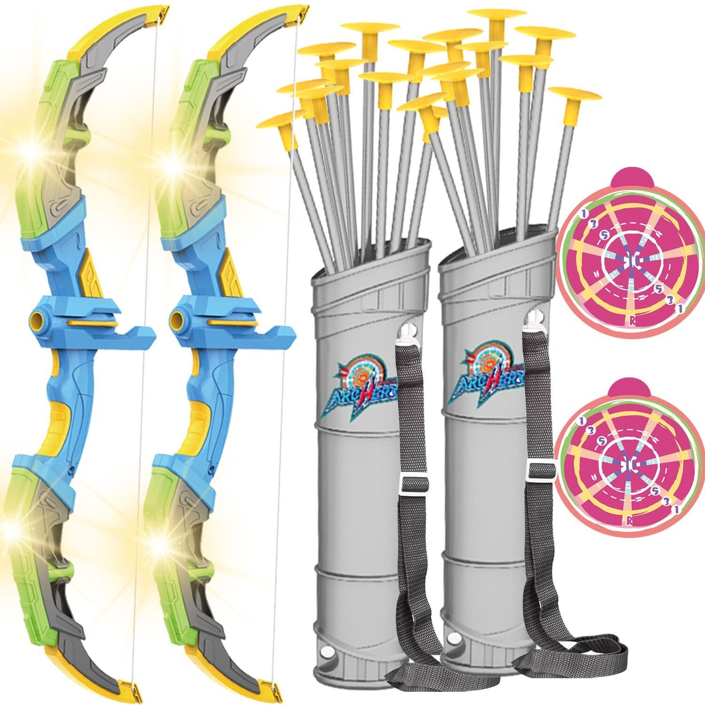 Bow & Arrow Toy Set, LED-lit Archery Toy