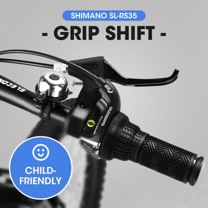 S20101 20 Inch Kids' Bike, Boys Girls Mountain Bike Ages 6-12, 7 Speed Teenager Children Kids' Bicycles, Front Suspension Disc Brake Rear V-Brake, High Steel Frame