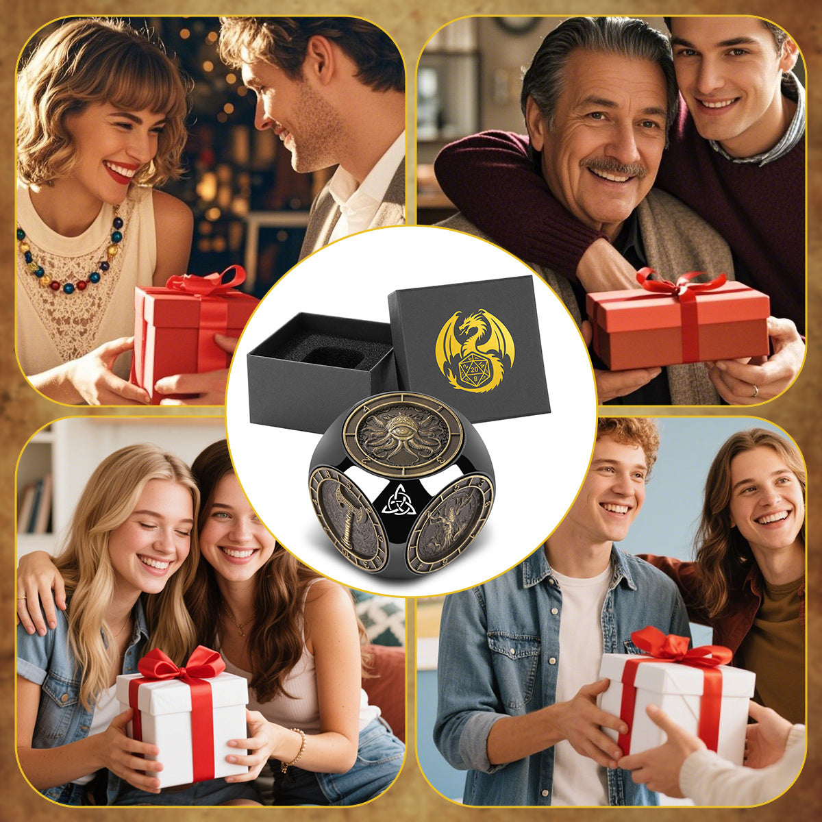 6-pack DND Dice Wheel Gift Box Set