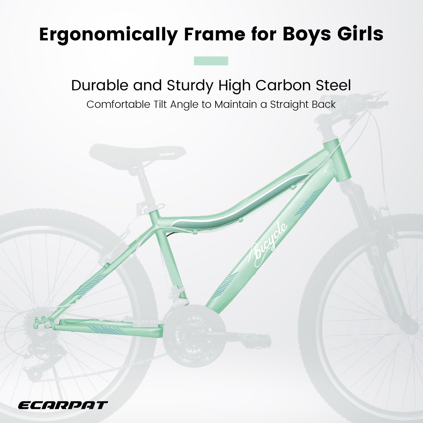 A24208D Mountain Bike 24 26 Inch, High-Density Carbon Steel Frame, 21 Speed, Front Suspension, Dual V-Brakes, Pre-Assembled For Men Women Teens