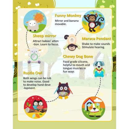 Baby Play Mat, Zoo Theme, Sensory Infant Toys