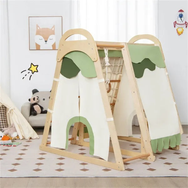 6-in-1 Wooden Kids Jungle Gym Playset