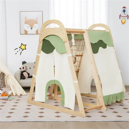 6-in-1 Wooden Kids Jungle Gym Playset