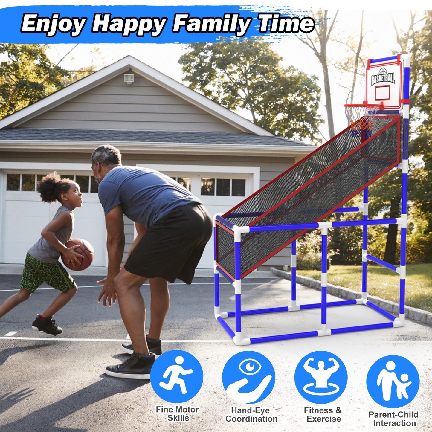 Kids Basketball Game Set With 2 Balls